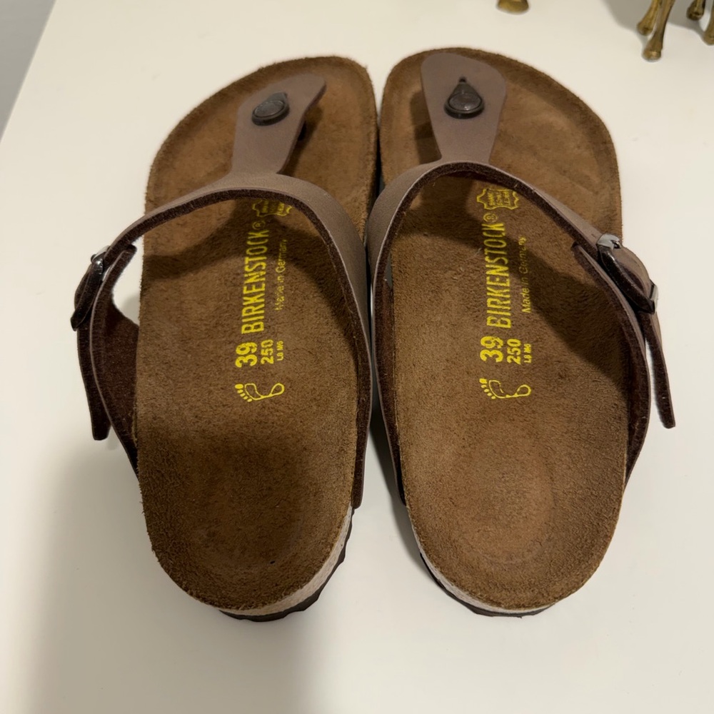 NEW RARE Vintage Birkenstock Gizeh brown Thong Sandals with Buckle Strap size 39 - Picture 3 of 6